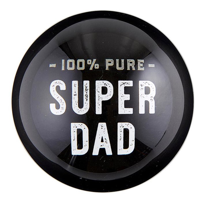 100% Pure Super Dad Glass Dome Paperweight In a Gift Box | Dad Gift, Father, Stocking Stuffer