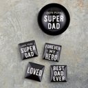  Super Dad Square Glass Magnet Set In Gift Box | Dad Gift, Father, Stocking Stuffer
