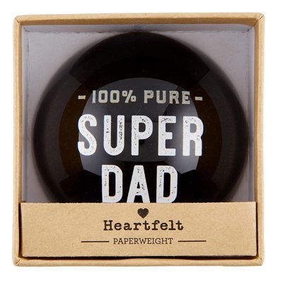 100% Pure Super Dad Glass Dome Paperweight In a Gift Box | Dad Gift, Father, Stocking Stuffer