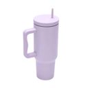  40 oz Raspberry Monochrome Tumbler with Handle and Straw Lid | Cup Holder Friendly Insulated Stainless Steel Travel Mug
