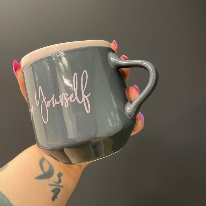Love Yourself Mug & Coaster Lid with Rainbow Design | Pride LGBTQ