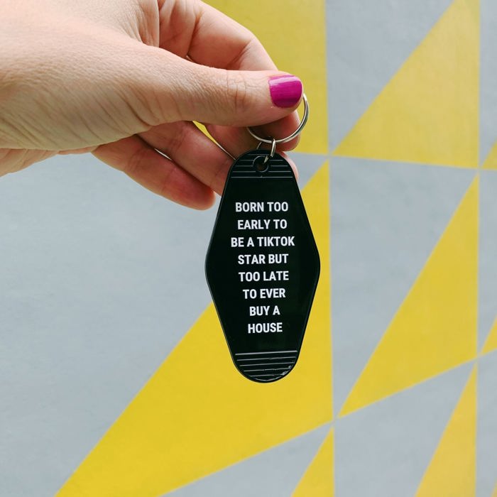 Vintage Style Motel Keychains with Funny Sayings in 30+ Styles