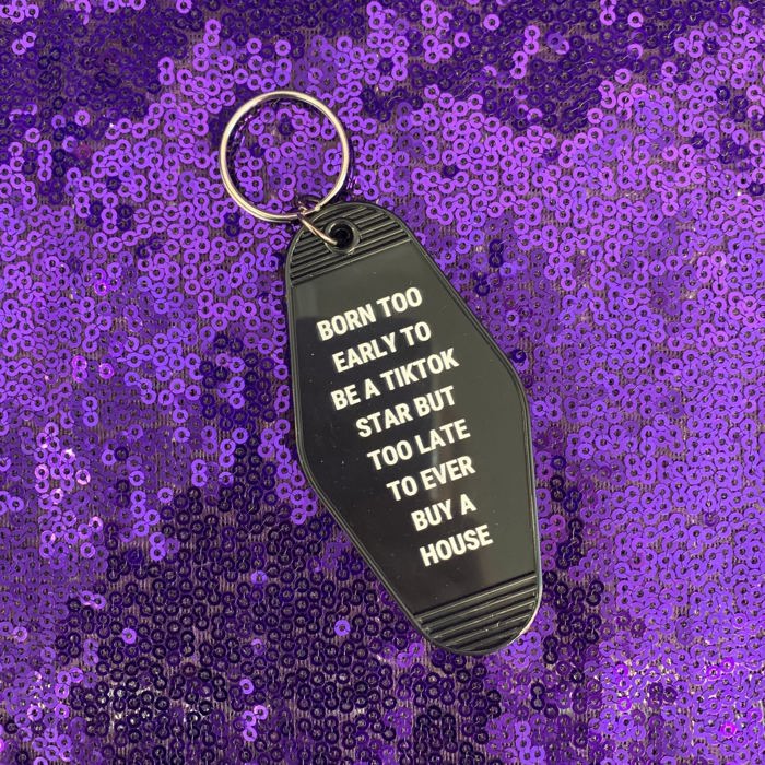 Vintage Style Motel Keychains with Funny Sayings in 30+ Styles