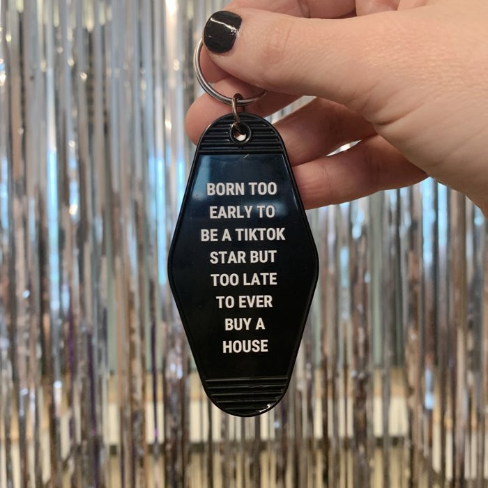 Vintage Style Motel Keychains with Funny Sayings in 30+ Styles
