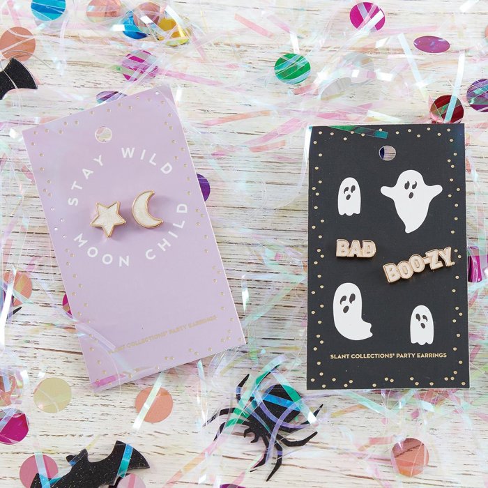 Halloween Spooky Earrings on Giftable Cards for Boo Baskets, Gifts, Gothic Fun
