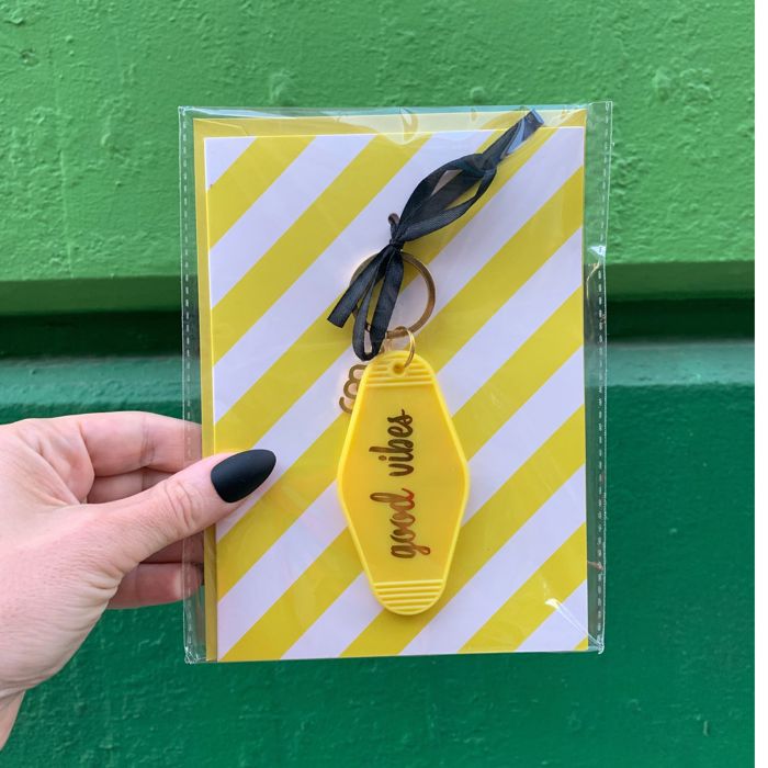Girl to Girl Keychains on Gift Cards | Best Babes, Good Vibes, Soul Sisters, You are My Fave, You Go Girl, You Got This