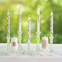 Boho Flowers Mini Pillar Candle  in White Ombre and Floral Feminine Pillar Candles | Home Gift for Her