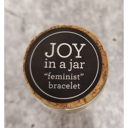 Feminist Stamped Brass Bar Woven Thread Bracelet Giftable String Bracelets in a Glass Keepsake Jar - Mama, Girl Boss, Peace Out, Feminist, You're My Fave, Me and You 