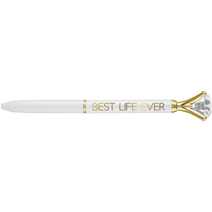 Luxury Gem Pen in Gift Box  - Diamond Pen Cute Stocking Stuffer Gift for Her - Sealed With a Kiss, Warrior, Live Your Best Life