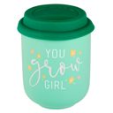 You Grow Girl Ceramic To Go Mug Pretty Eco- and Plant-Themed To-Go Mugs with Silicone Lids | Eco-friendly Gifts - 5 Options!