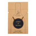 A Toast to the Host Leather Wine Bottle Tag Leather Wine Bottle Tag - 4 Options | Wine Gift Label Accessory