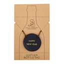 Happy New Year Leather Wine Bottle Tag Leather Wine Bottle Tag - 4 Options | Wine Gift Label Accessory