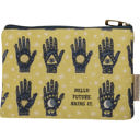 Zipper Pouch Hello Future Bring It Mystical Hand Zipper Pouch and Dish Tea Towel - All-Over Astrology Design in Yellow and Black