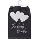 Two Hearts One Love You & I Are More Than Friends, We're Like a Really Small Gang Towel and Other Funny Cute Gift Dish Tea Towels