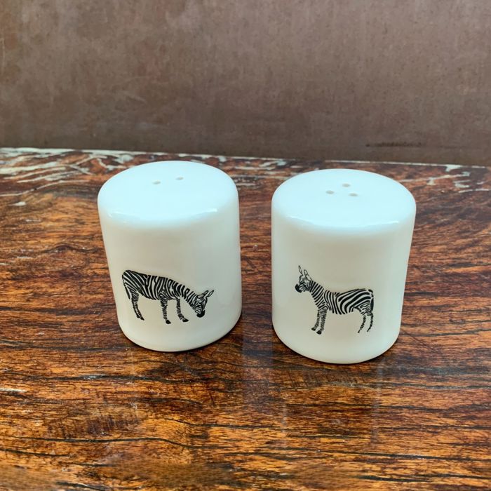 Shaped Salt and Pepper Shakers: Flamingo, Mushroom, Zebra | Stoneware Minimalist  Gift Set for Her