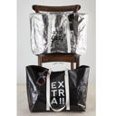 100% That Girl in Silver Extra Large Wrinkle Carry-All Tote Bag in Metallic Silver or Black Shine