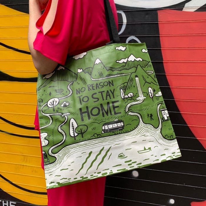 Large Market Shopper Totes with Cute Designs and Sayings | Daily Shopping Storage Bag