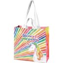 Do More Of What You Love Large Market Tote Bag in '70s-'80s Unicorn Rainbow Design | 15.50" x 15.25" Large Market Shopper Totes with Cute Designs and Sayings | Daily Shopping Storage Bag