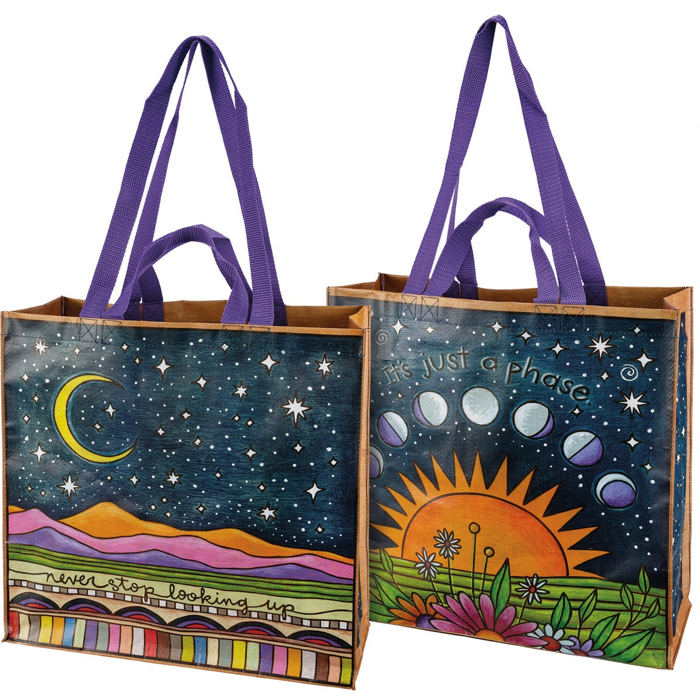 Large Market Shopper Totes with Cute Designs and Sayings | Daily Shopping Storage Bag