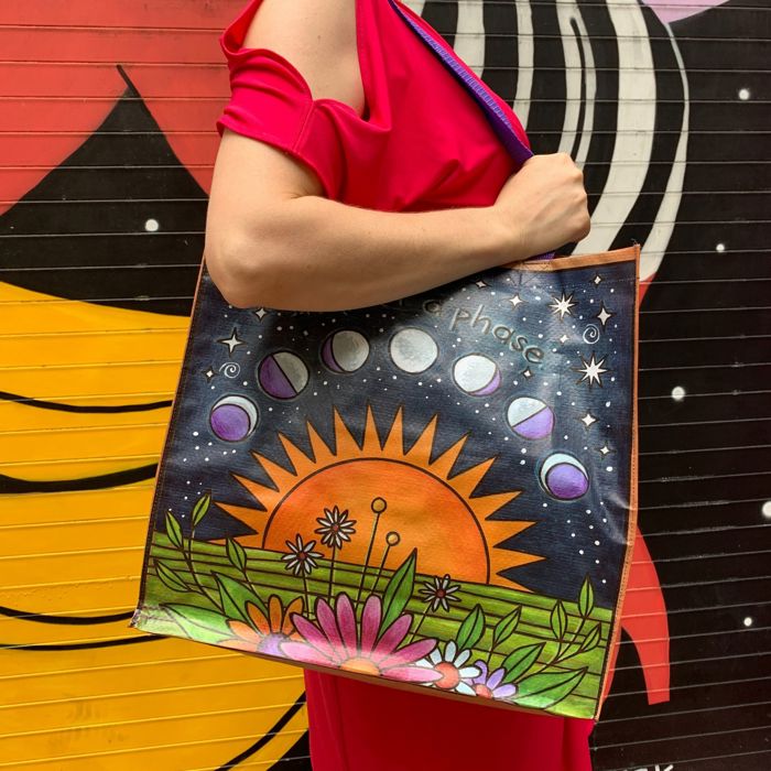 Large Market Shopper Totes with Cute Designs and Sayings | Daily Shopping Storage Bag