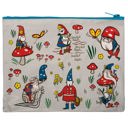 Gnomes | 9.5" x 7" Recycled Material Pencil or Makeup Bag and Coin Purses with Sayings: Gnomes, Rainbow, She Believed She Could So She Did