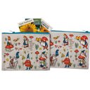 Gnomes | 9.5" x 7" Recycled Material Pencil or Makeup Bag and Coin Purses with Sayings: Gnomes, Rainbow, She Believed She Could So She Did