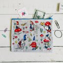 Gnomes | 9.5" x 7" Recycled Material Pencil or Makeup Bag and Coin Purses with Sayings: Gnomes, Rainbow, She Believed She Could So She Did