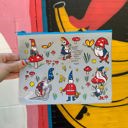 Gnomes | 9.5" x 7" Recycled Material Pencil or Makeup Bag and Coin Purses with Sayings: Gnomes, Rainbow, She Believed She Could So She Did