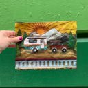 Camper | 9.50" x 7" Recycled Material Pencil or Makeup Bag and Coin Purses with Sayings: Gnomes, Rainbow, She Believed She Could So She Did