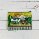 Camper | 9.50" x 7" Recycled Material Pencil or Makeup Bag and Coin Purses with Sayings: Gnomes, Rainbow, She Believed She Could So She Did