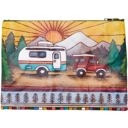 Camper | 9.50" x 7" Recycled Material Pencil or Makeup Bag and Coin Purses with Sayings: Gnomes, Rainbow, She Believed She Could So She Did