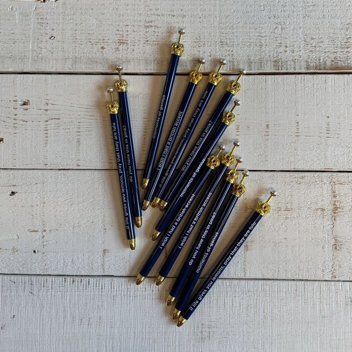 Crown Pens Set of 12 | Giftable Pens | Novelty Office Desk Supplies