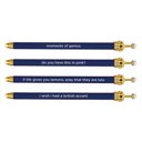 Moments of Genius Navy Blue Crown Pen Set of 12 | Giftable Quote Pens | Novelty Office Desk Supplies Crown Pens Set of 12 | Giftable Pens | Novelty Office Desk Supplies