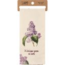I Lilac You A Lot Mothers Day Flower Pun Embroidered Tea and Dish Towels | Novelty Kitchen Hand Towels