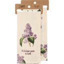 I Lilac You A Lot Mothers Day Flower Pun Embroidered Tea and Dish Towels | Novelty Kitchen Hand Towels