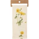 I Think About You Every Daisy Mothers Day Flower Pun Embroidered Tea and Dish Towels | Novelty Kitchen Hand Towels