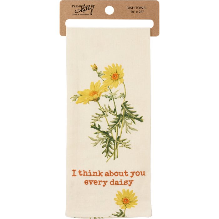 Mothers Day Flower Pun Embroidered Tea and Dish Towels | Novelty Kitchen Hand Towels