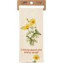 I Think About You Every Daisy Mothers Day Flower Pun Embroidered Tea and Dish Towels | Novelty Kitchen Hand Towels