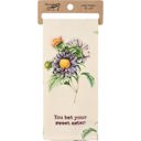 You Bet Your Sweet Aster Mothers Day Flower Pun Embroidered Tea and Dish Towels | Novelty Kitchen Hand Towels