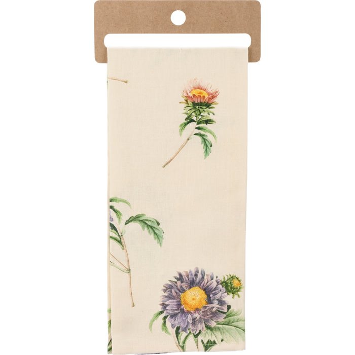 Mothers Day Flower Pun Embroidered Tea and Dish Towels | Novelty Kitchen Hand Towels