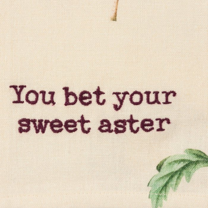 Mothers Day Flower Pun Embroidered Tea and Dish Towels | Novelty Kitchen Hand Towels