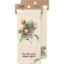 You Bet Your Sweet Aster Mothers Day Flower Pun Embroidered Tea and Dish Towels | Novelty Kitchen Hand Towels