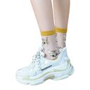 Yellow Sheer Cat Lover Socks Available in Yellow Green Red or Black [Fits Women's Size 5-9]