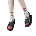 Red Sheer Cat Lover Socks Available in Yellow Green Red or Black [Fits Women's Size 5-9]