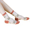 Red Sheer Cat Lover Socks Available in Yellow Green Red or Black [Fits Women's Size 5-9]