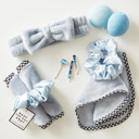 Coastal Face Cloth and Scrunchie Set Face Cloth and Scrunchie Set | Linen Makeup Remover Gift Set For Her