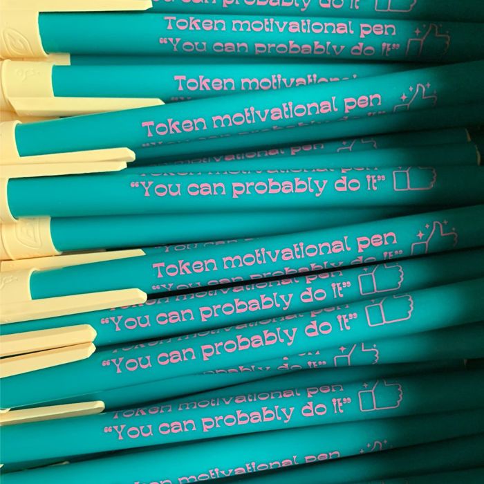Gen Z Aesthetic Blue Ink Pens | Pens with Funny Sayings