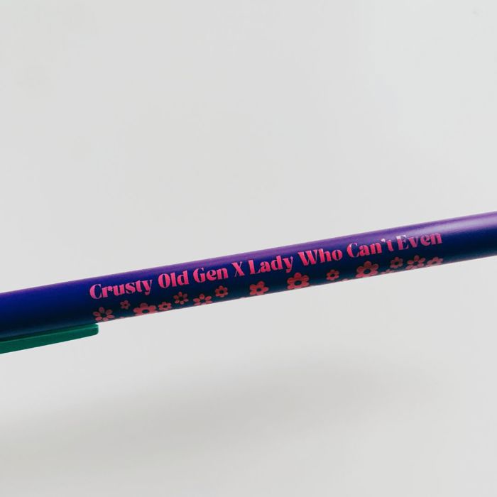 Gen Z Aesthetic Blue Ink Pens | Pens with Funny Sayings