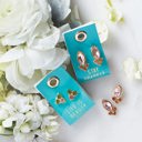 Multi-colored Sparkly Gemstone Earrings in Leather Tags | Gifts for Her