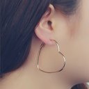 Gold Heart Hoop Earrings Silver or Gold